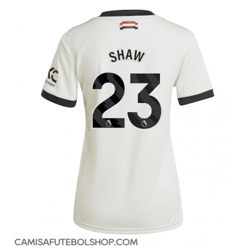 Camisa de time de futebol Manchester United Luke Shaw #23 Replicas 3º Equipamento Feminina 2024-25 Manga Curta